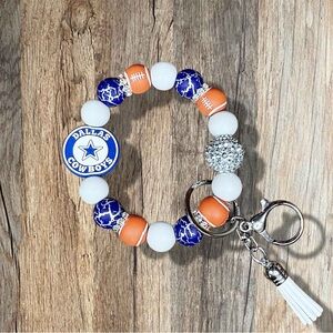 Dallas Cowboys Beaded Wristlet Keychain